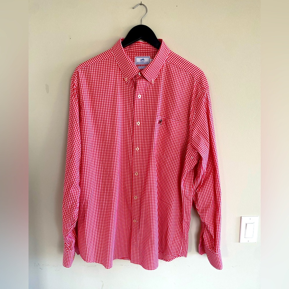 Southern Tide Georgia Bulldogs Gingham Button Down Shirt - Size XL